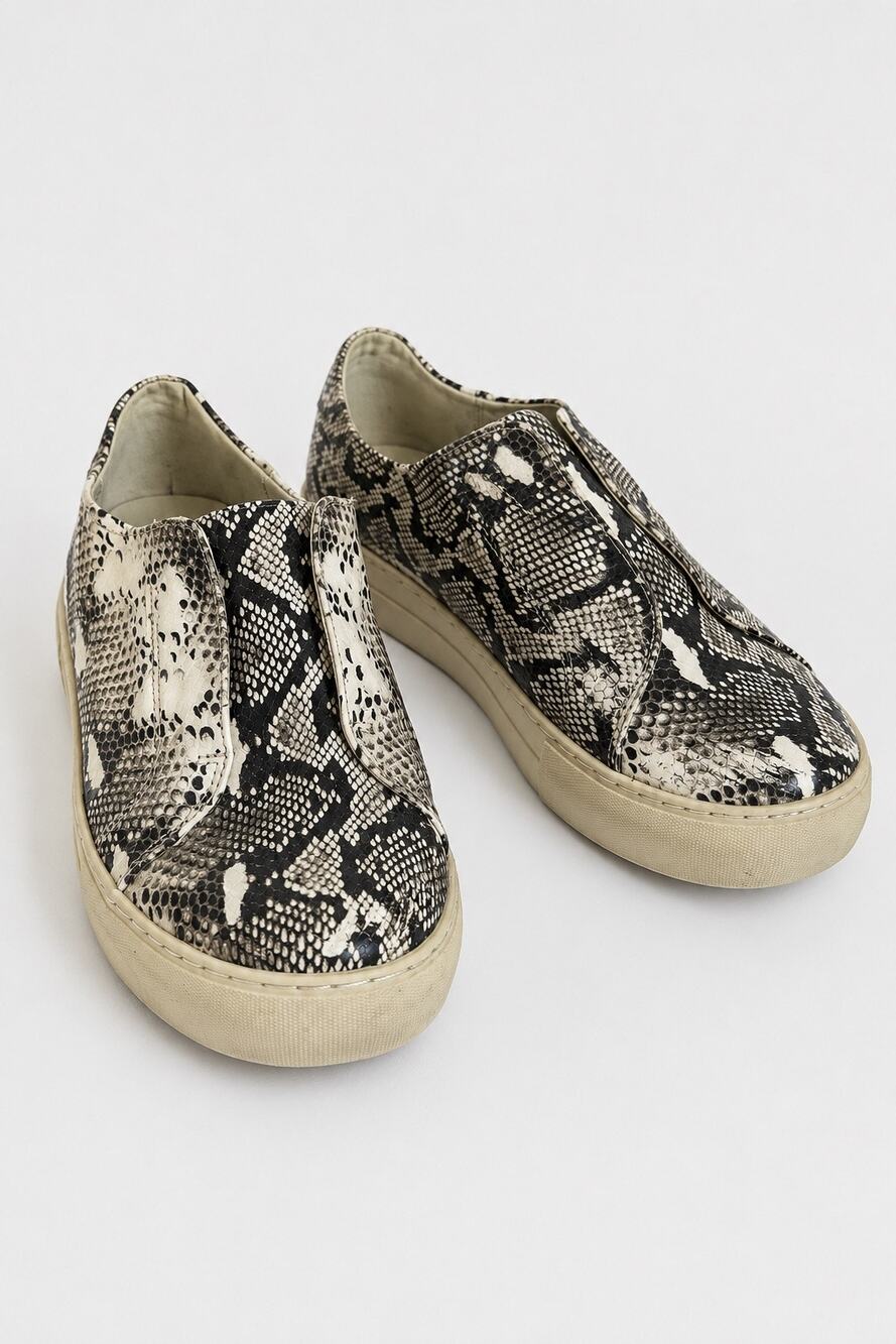 J/Slides NYC Snakeskin Print Platform Slip-On Sneakers – Women’s 8.5